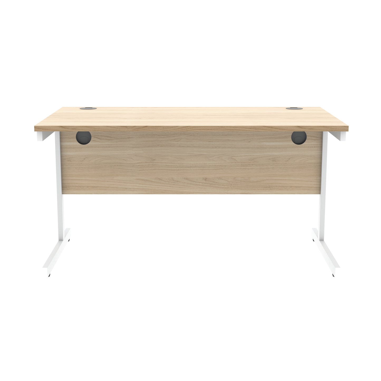 Astin Rectangular Single Upright Cantilever Desk 1400x800x730mm Canadian Oak/Arctic White KF803487