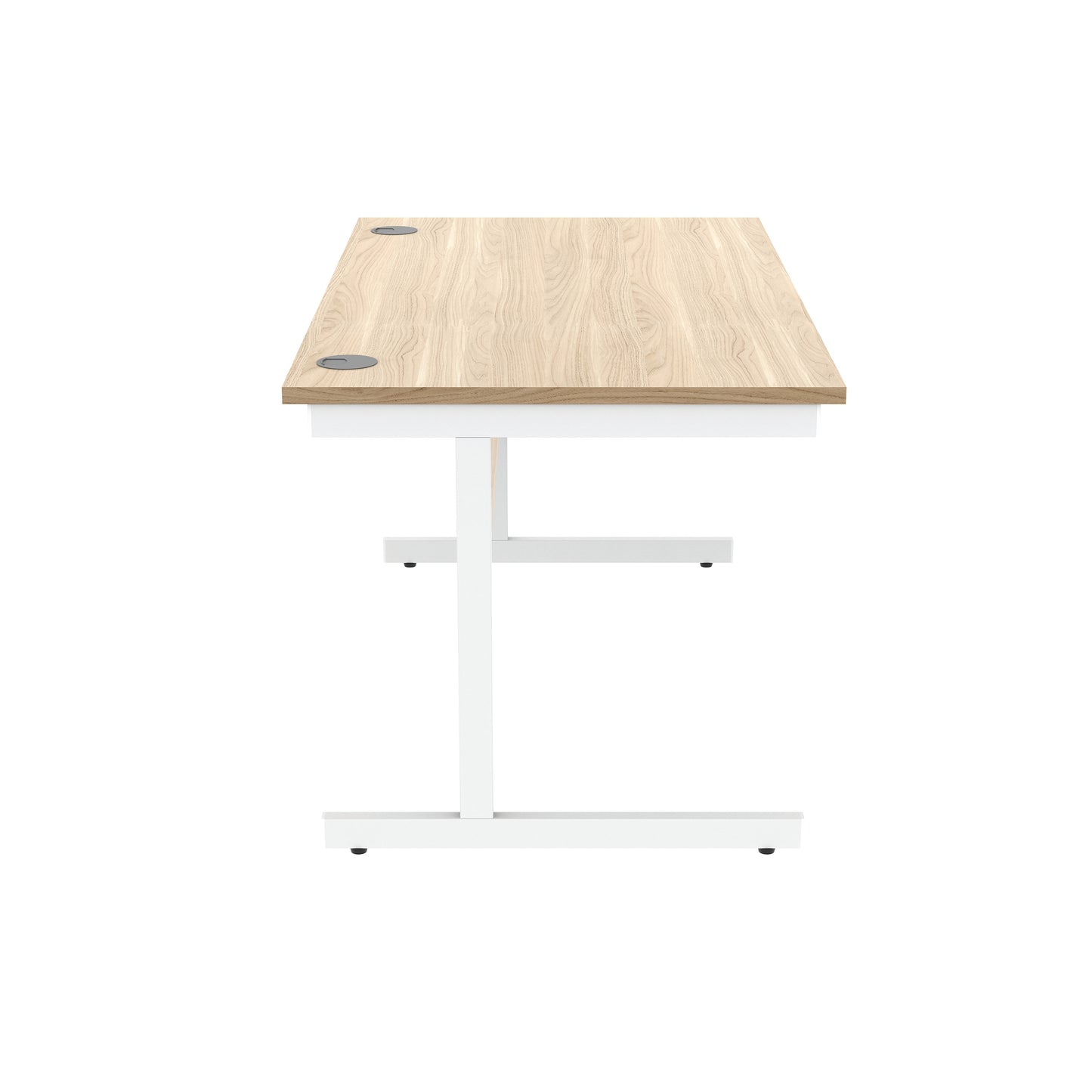 Astin Rectangular Single Upright Cantilever Desk 1600x800x730mm Canadian Oak/Arctic White KF803497