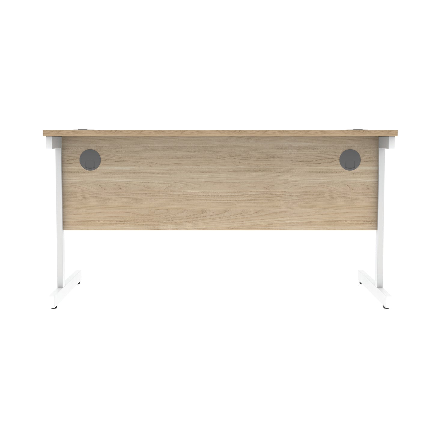 Astin Rectangular Single Upright Cantilever Desk 1600x800x730mm Canadian Oak/Arctic White KF803497