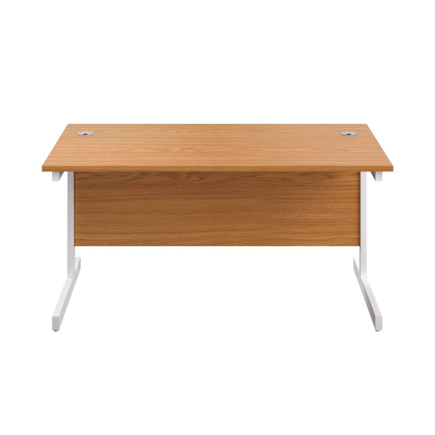 First Rectangular Cantilever Desk 1800x800x730mm Nova Oak/White KF803539