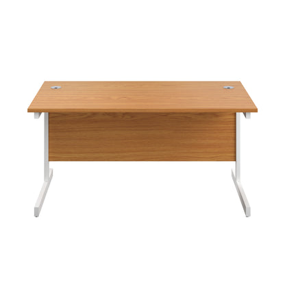 First Rectangular Cantilever Desk 1800x800x730mm Nova Oak/White KF803539