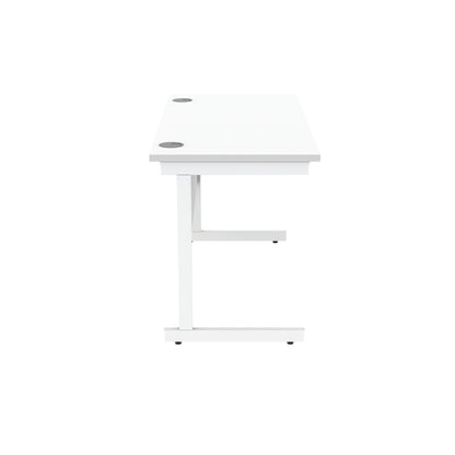 Astin Rectangular Single Upright Cantilever Desk 1200x600x730mm Arctic White/Arctic White KF803578