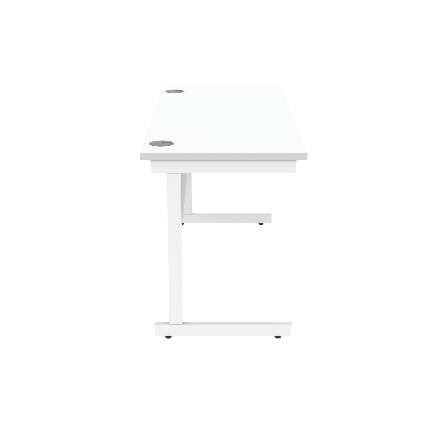 Astin Rectangular Single Upright Cantilever Desk 1400x600x730mm Arctic White/Arctic White KF803587