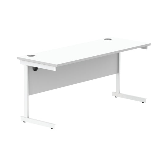 Astin Rectangular Single Upright Cantilever Desk 1600x600x730mm Arctic White/Arctic White KF803597