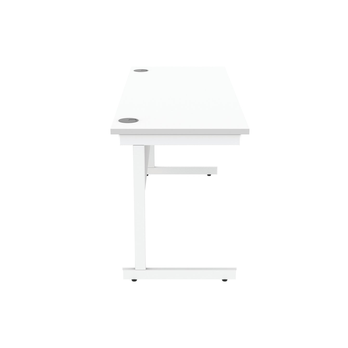 Astin Rectangular Single Upright Cantilever Desk 1600x600x730mm Arctic White/Arctic White KF803597