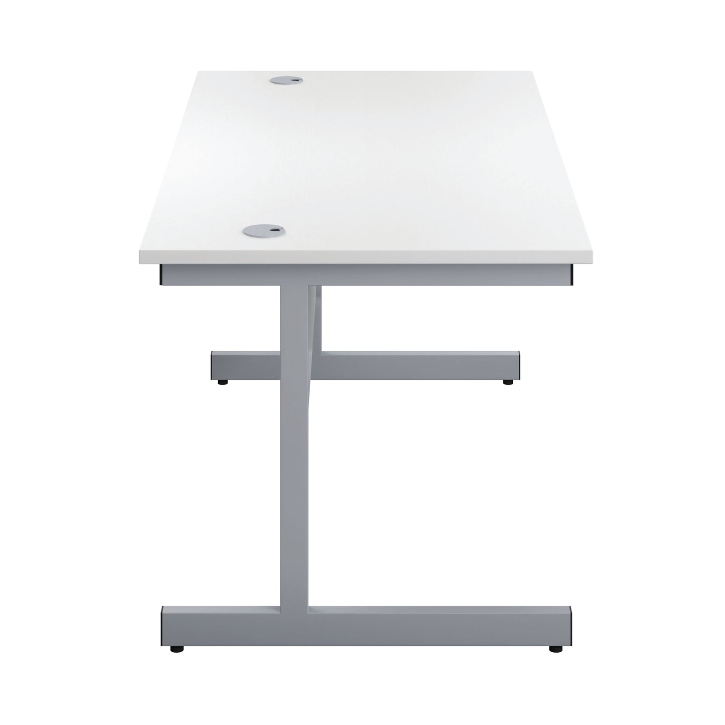 First Single Desk with 3 Drawers Pedestal 1600x800mm White/Silver KF803607