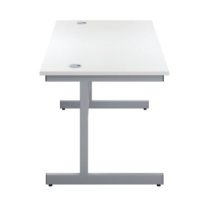 First Single Desk with 3 Drawers Pedestal 1600x800mm White/Silver KF803607