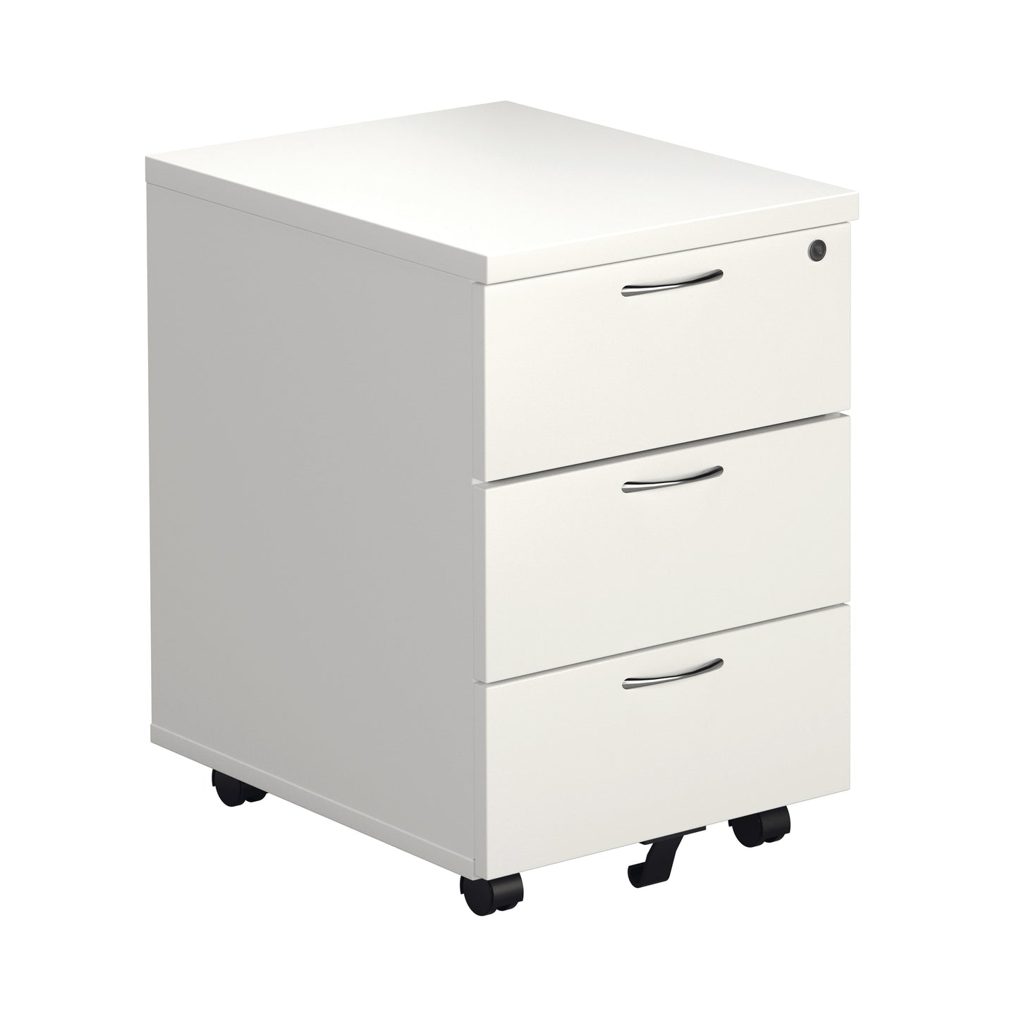 First Single Desk with 3 Drawers Pedestal 1600x800mm White/Silver KF803607