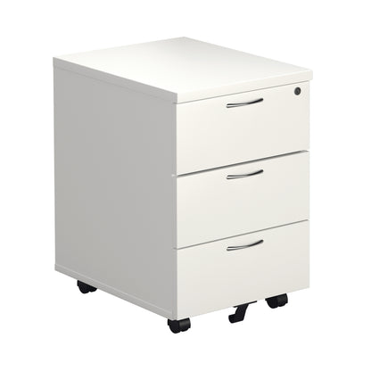 First Single Desk with 3 Drawers Pedestal 1600x800mm White/Silver KF803607
