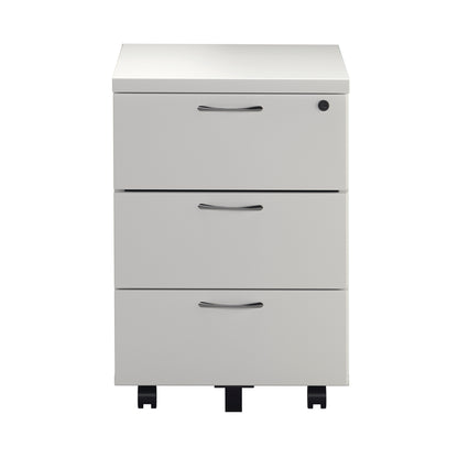 First Single Desk with 3 Drawers Pedestal 1600x800mm White/Silver KF803607