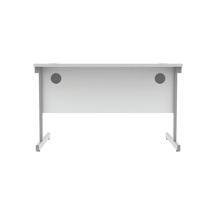 Astin Rectangular Single Upright Cantilever Desk 1200x800x730mm Arctic White/Arctic White KF803608