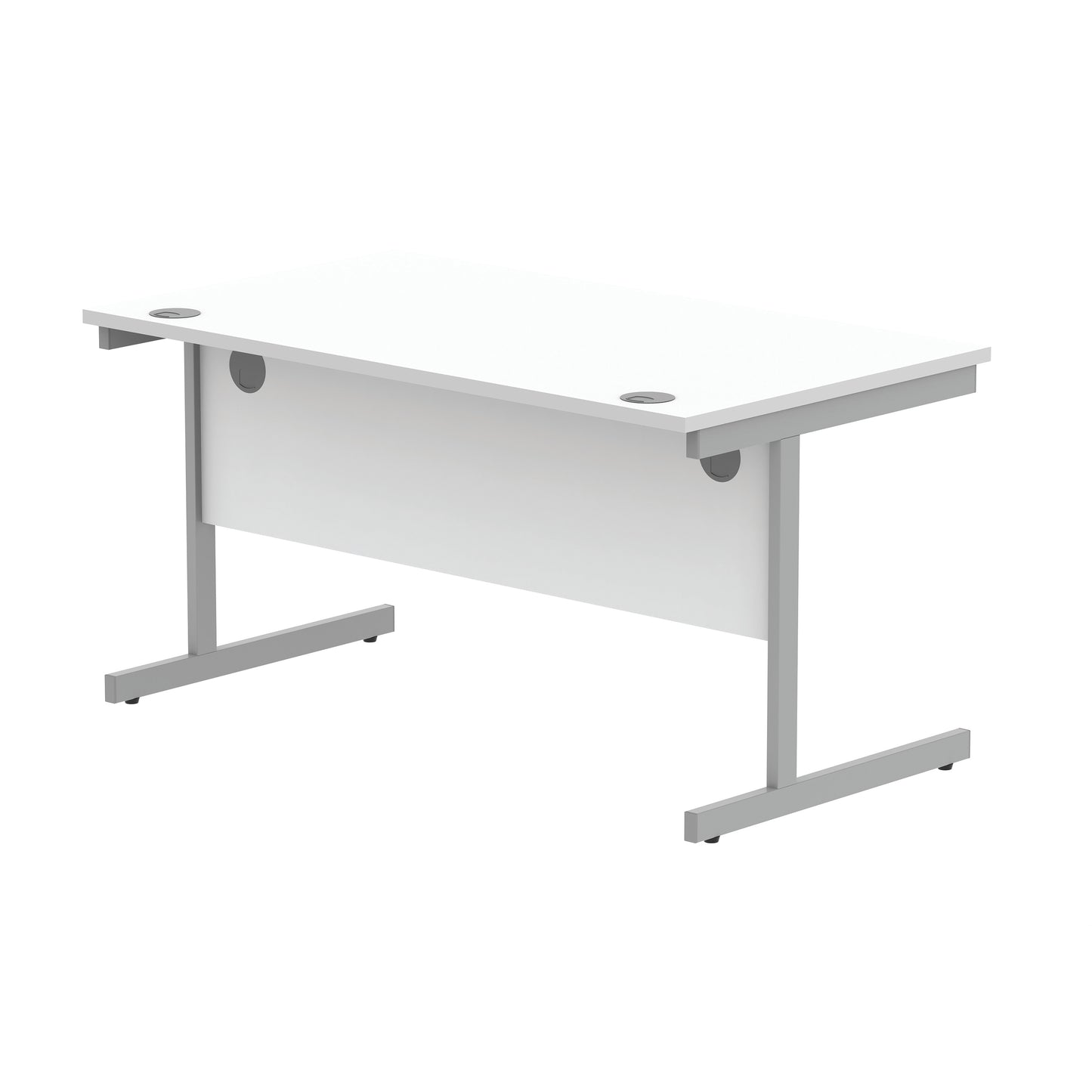 Astin Rectangular Single Upright Cantilever Desk 1400x800x730mm Arctic White/Arctic White KF803617
