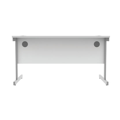 Astin Rectangular Single Upright Cantilever Desk 1400x800x730mm Arctic White/Arctic White KF803617