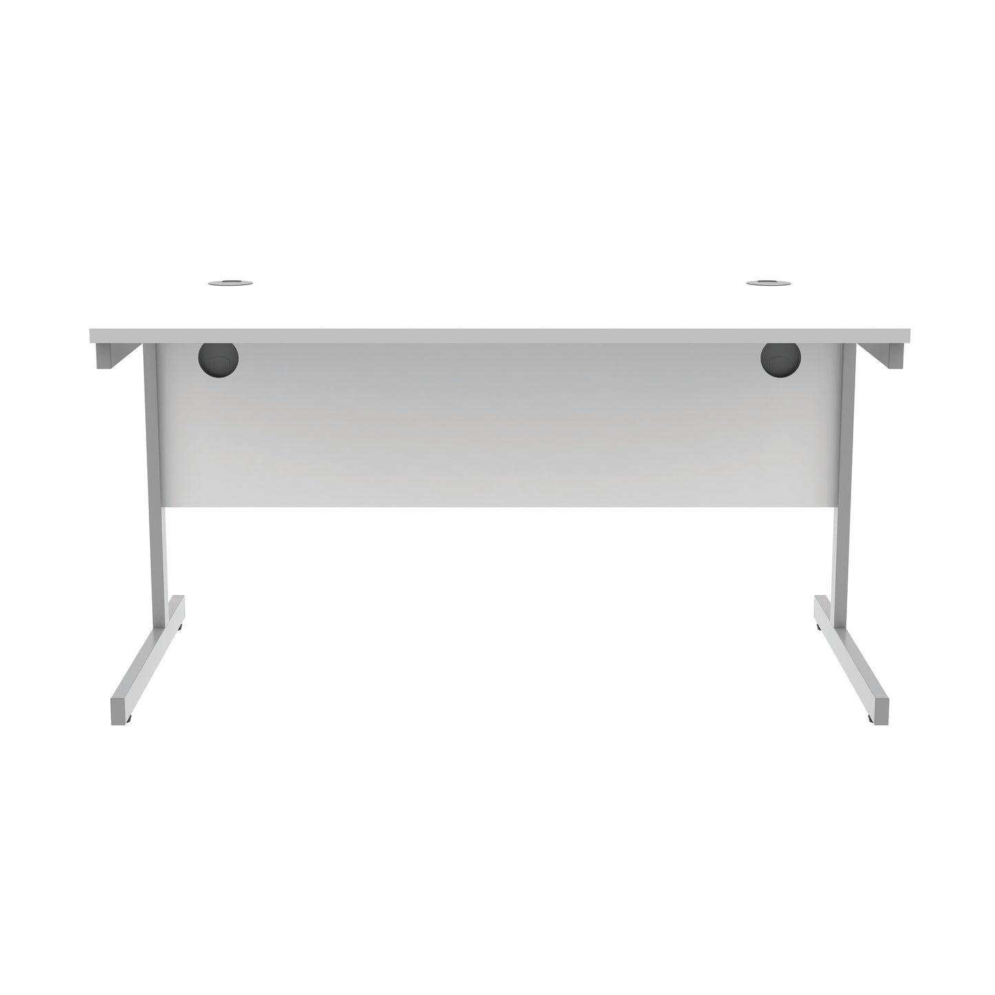 Astin Rectangular Single Upright Cantilever Desk 1400x800x730mm Arctic White/Arctic White KF803617