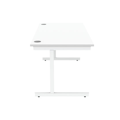 Astin Rectangular Single Upright Cantilever Desk 1600x800x730mm Arctic White/Arctic White KF803627