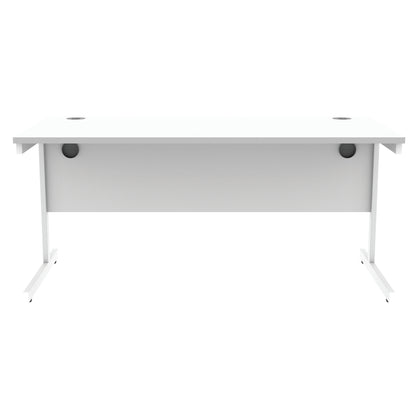 Astin Rectangular Single Upright Cantilever Desk 1600x800x730mm Arctic White/Arctic White KF803627