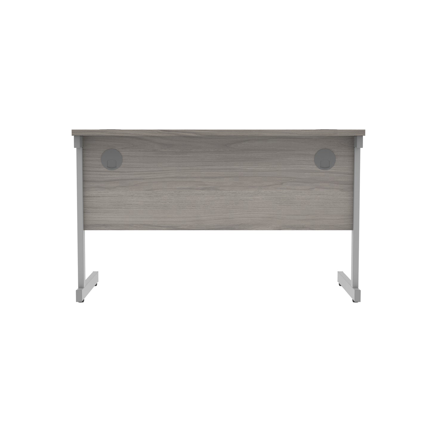 Astin Rectangular Single Upright Cantilever Desk 1200x600x730mm Alaskan Grey Oak/Silver KF803637