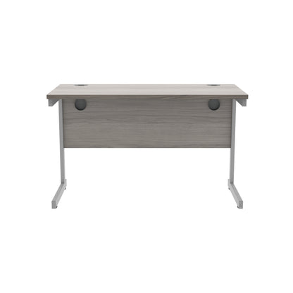Astin Rectangular Single Upright Cantilever Desk 1200x600x730mm Alaskan Grey Oak/Silver KF803637