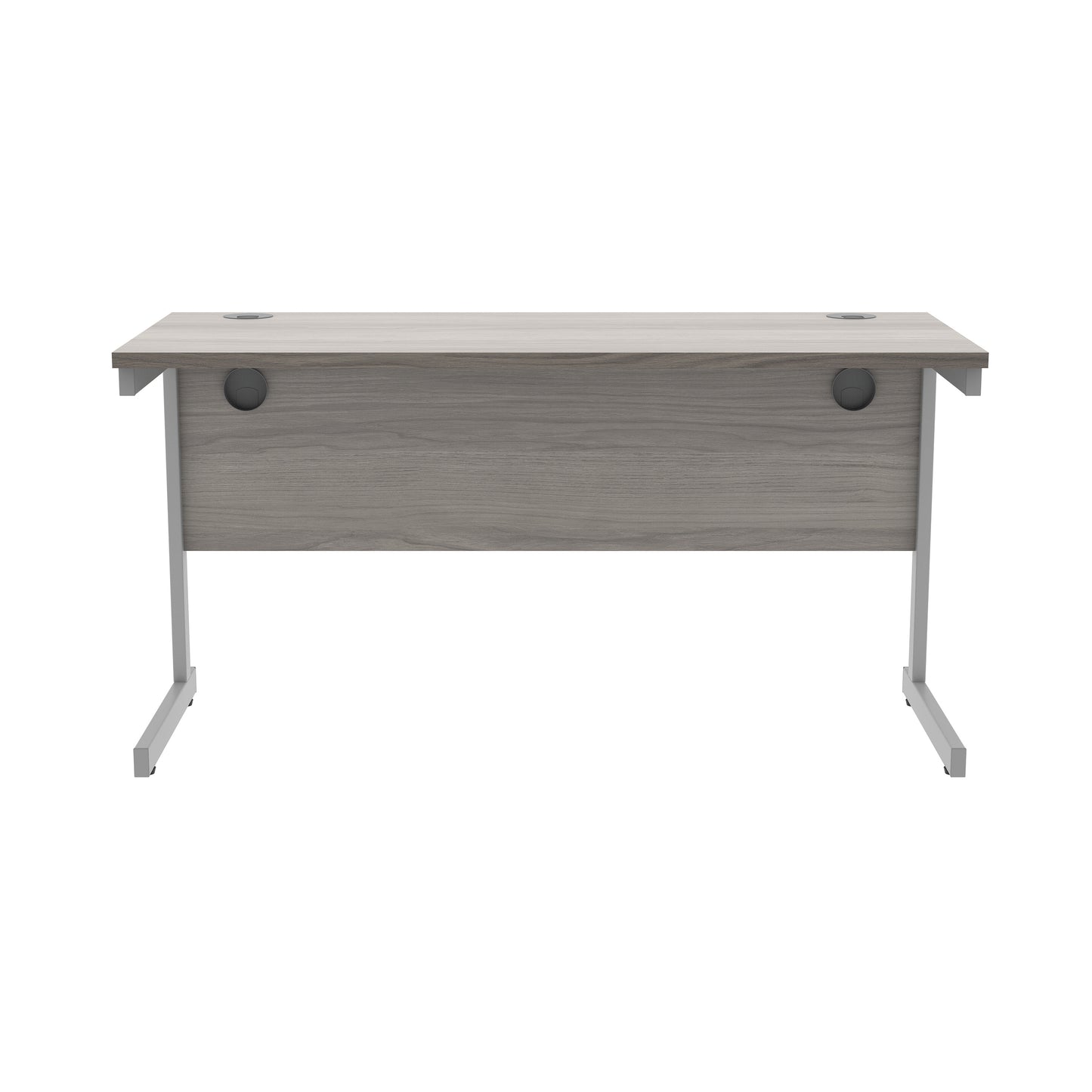 Astin Rectangular Single Upright Cantilever Desk 1400x600x730mm Alaskan Grey Oak/Silver KF803657