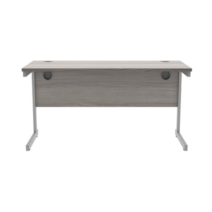 Astin Rectangular Single Upright Cantilever Desk 1400x600x730mm Alaskan Grey Oak/Silver KF803657