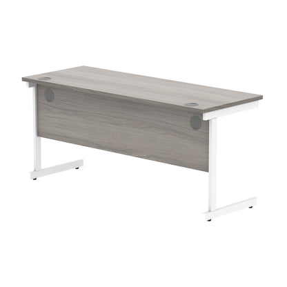 Astin Rectangular Single Upright Cantilever Desk 1600x600x730 Alaskan Grey Oak/Arctic White KF803727