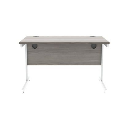 Astin Rectangular Single Upright Cantilever Desk 1200x800x730 Alaskan Grey Oak/Arctic White KF803738