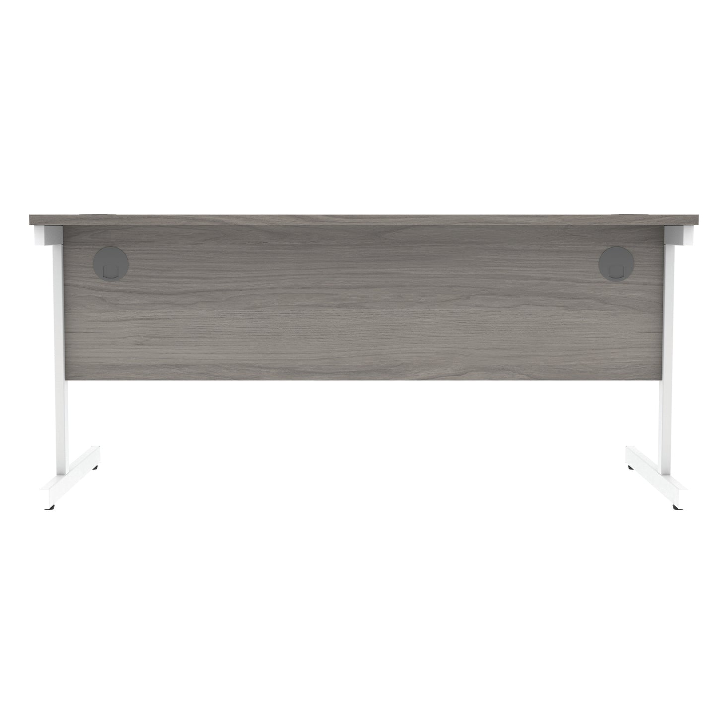 Astin Rectangular Single Upright Cantilever Desk 1600x800x730 Alaskan Grey Oak/Arctic White KF803767