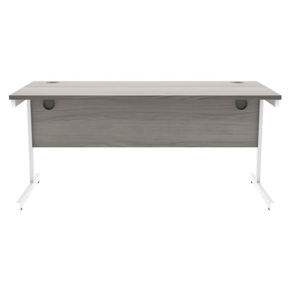 Astin Rectangular Single Upright Cantilever Desk 1600x800x730 Alaskan Grey Oak/Arctic White KF803767