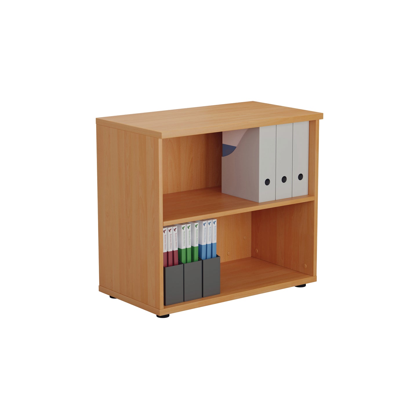 First 1 Shelf Wooden Bookcase 800x450x700mm Beech KF803775
