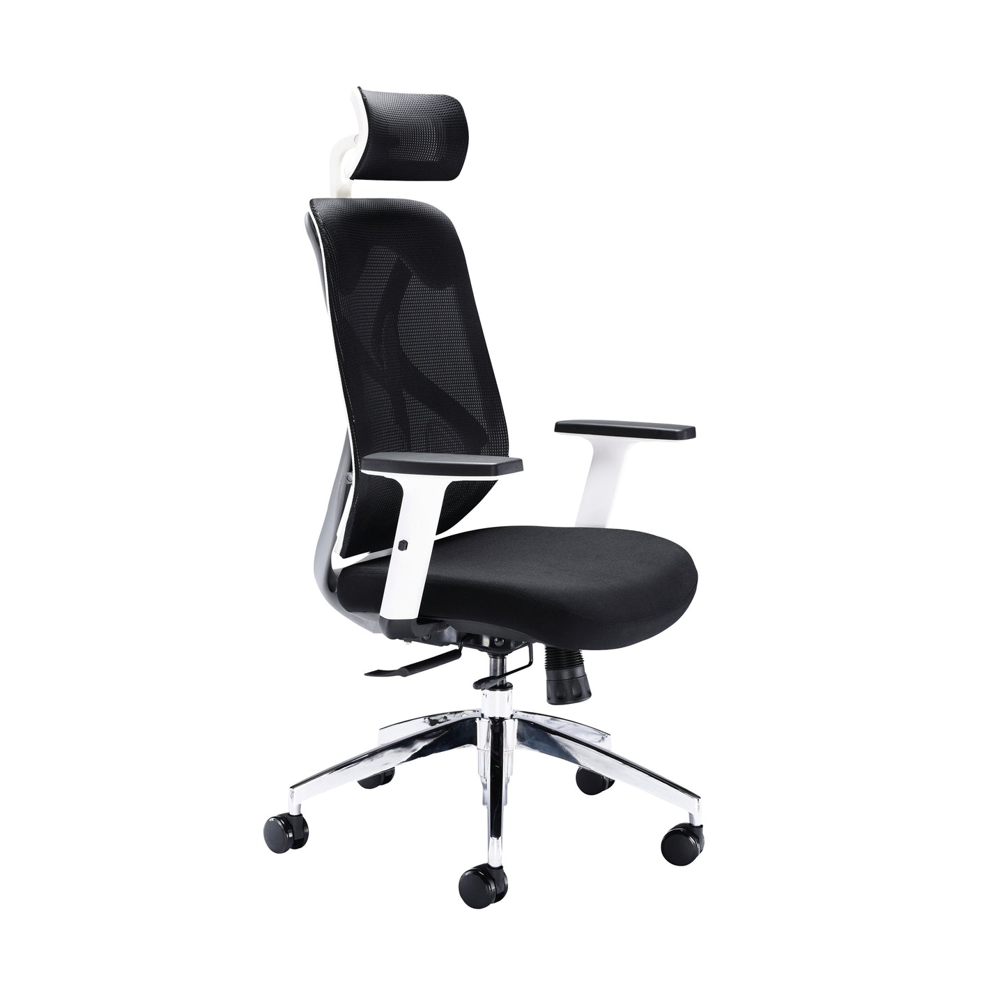 Arista Stealth High Back Chair with Headrest Adjustable Arms Black/White KF80382