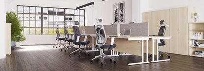 Arista Stealth High Back Chair with Headrest Adjustable Arms Black/White KF80382