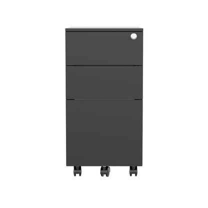 Jemini Slimline Pedestal Steel Black KF80388