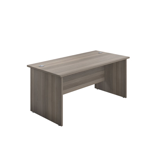 Jemini Rectangular Panel End Desk 1600x800x730mm Grey Oak KF804475