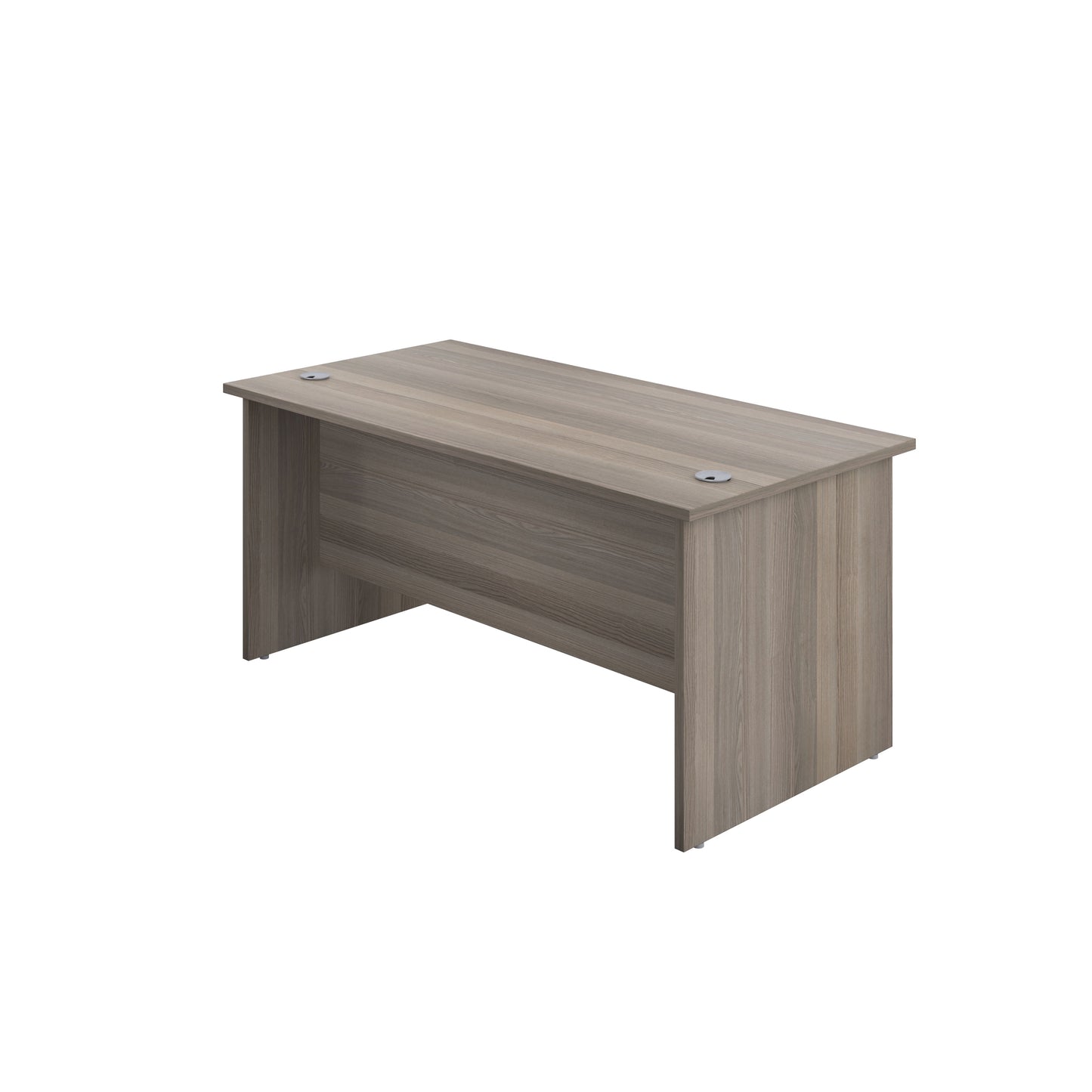 Jemini Rectangular Panel End Desk 1600x800x730mm Grey Oak KF804475