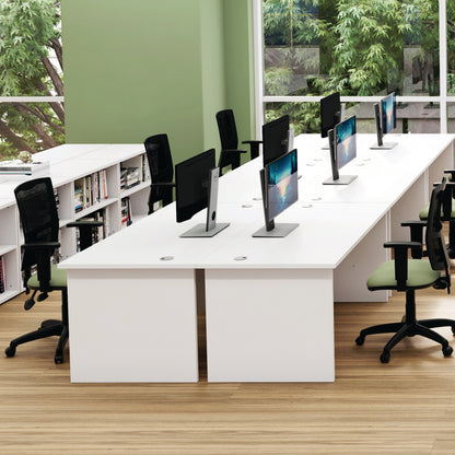 Jemini Rectangular Panel End Desk 1600x800x730mm Grey Oak KF804475