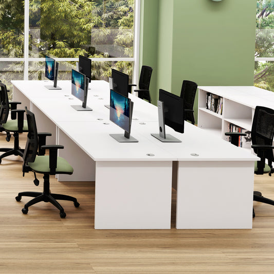 Jemini Rectangular Panel End Desk 1400x800x730mm Grey Oak KF804710