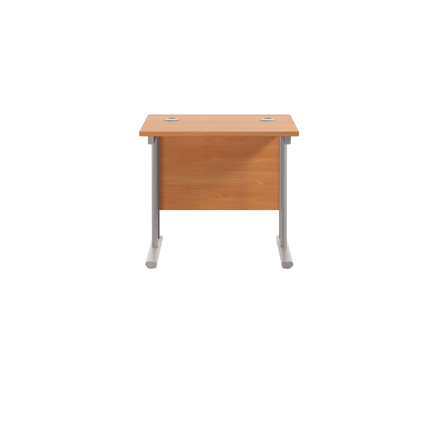 Jemini Double Upright Rectangular Desk 800x600x730mm Beech/Silver KF806080