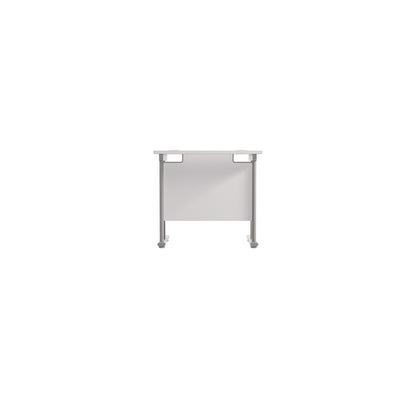Jemini Double Upright Rectangular Desk 800x600x730mm White/Silver KF806110