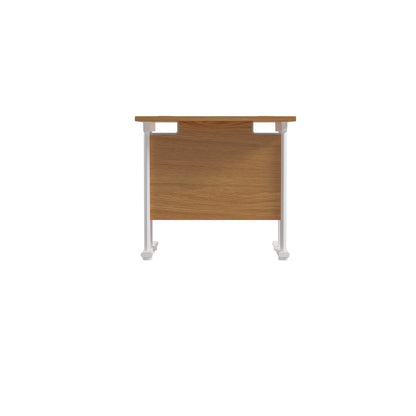 Jemini Rectangular Cantilever Desk 800x600x730mm Nova Oak/White KF806165
