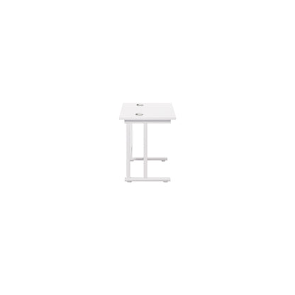 Jemini Rectangular Cantilever Desk 800x600x730mm White/White KF806172
