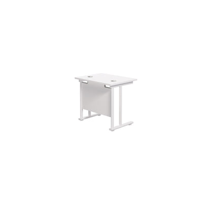 Jemini Rectangular Cantilever Desk 800x600x730mm White/White KF806172
