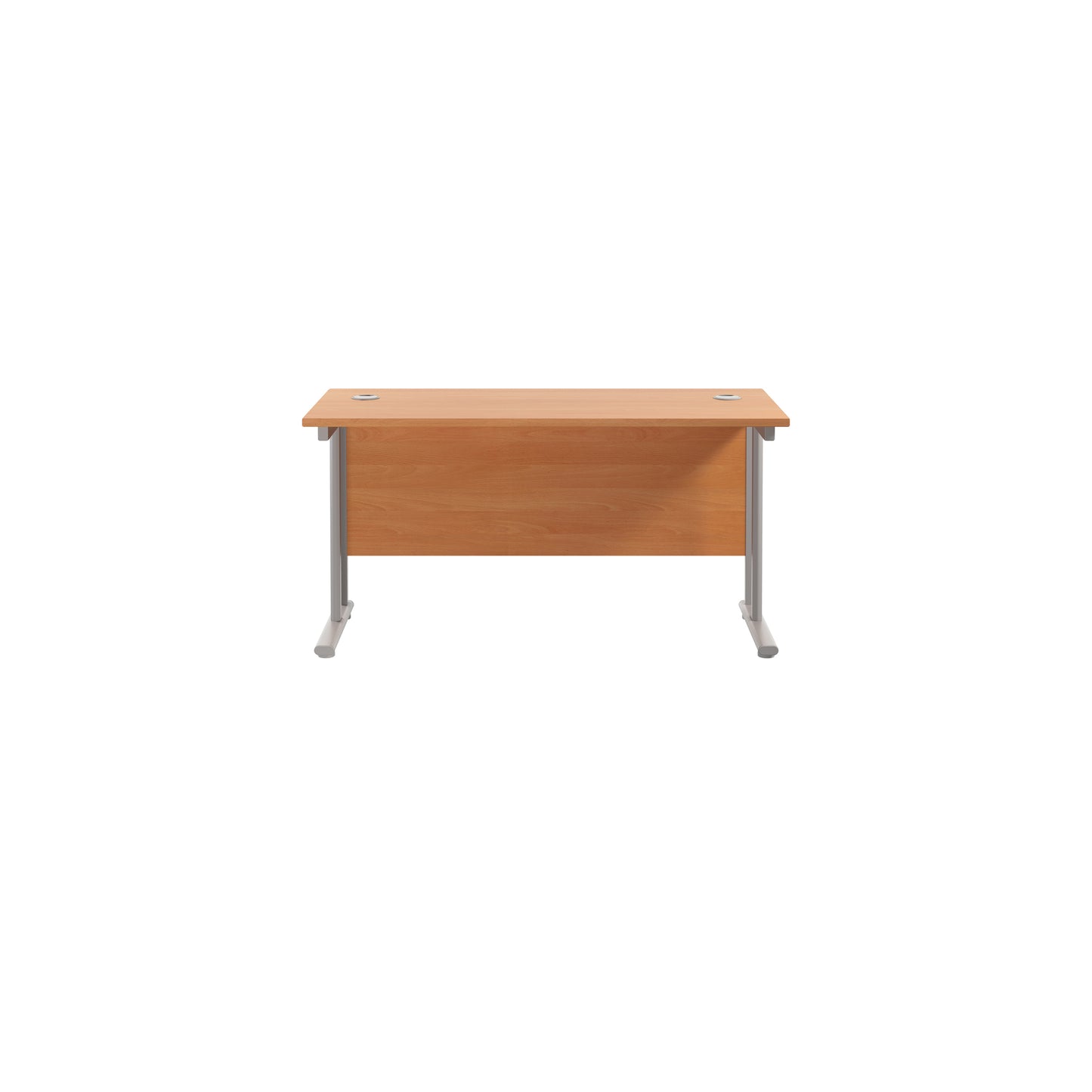 Jemini Rectangular Cantilever Desk 1200x600x730mm Beech/Silver KF806202