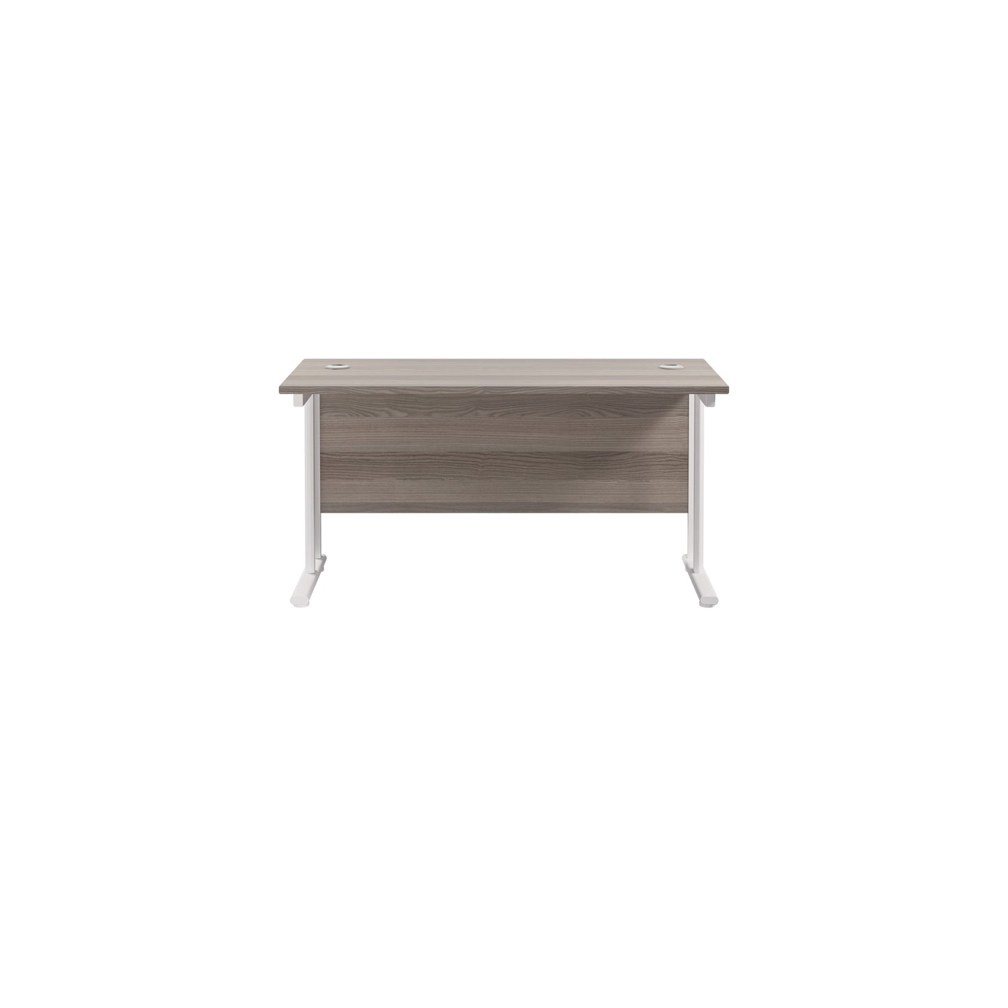Jemini Rectangular Cantilever Desk 1200x600x730mm Grey Oak/White KF806271