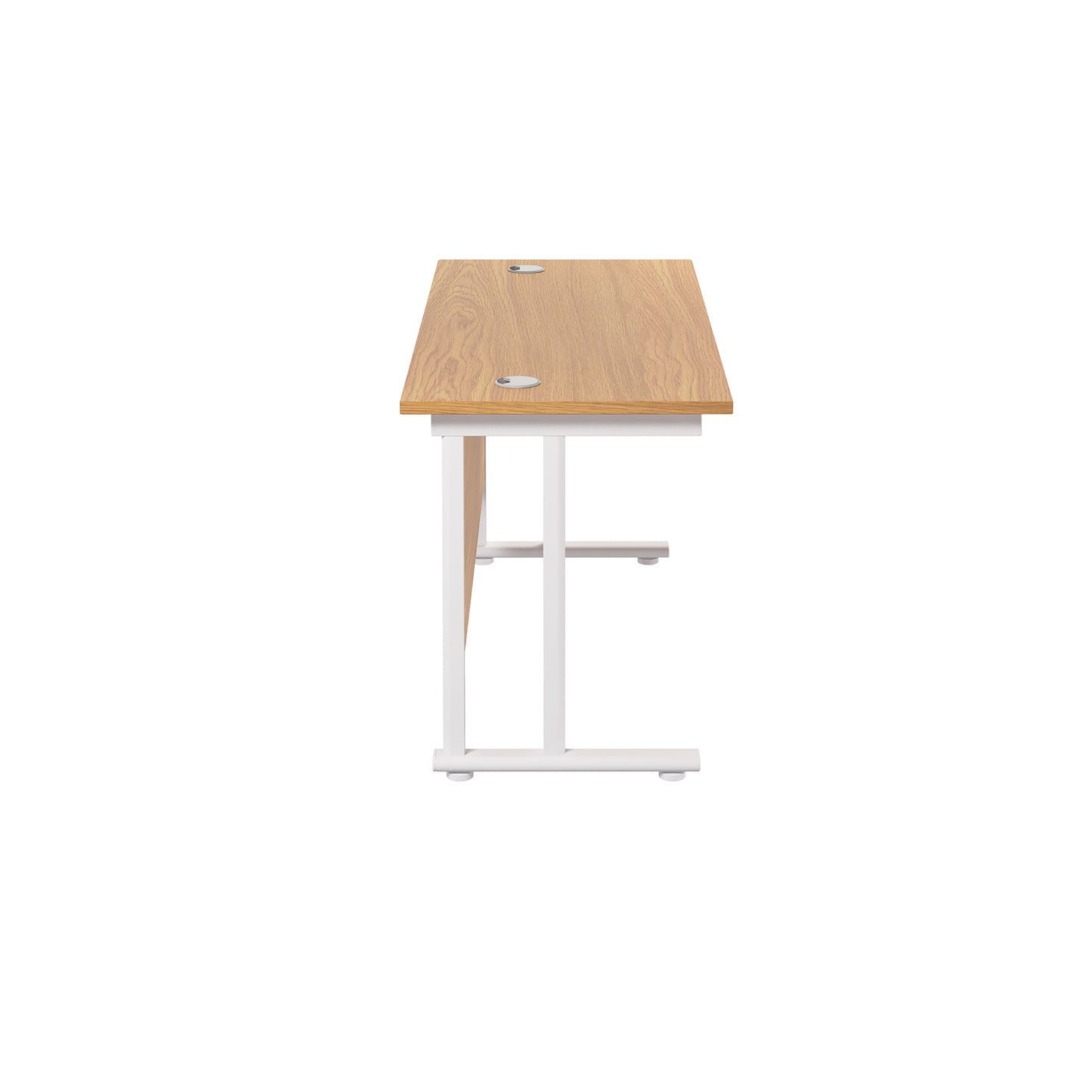 Jemini Rectangular Cantilever Desk 1200x600x730mm Nova Oak/White KF806288