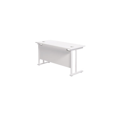 Jemini Rectangular Cantilever Desk 1200x600x730mm White/White KF806295