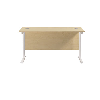Jemini Rectangular Cantilever Desk 1200x600x730mm Maple/White KF806301