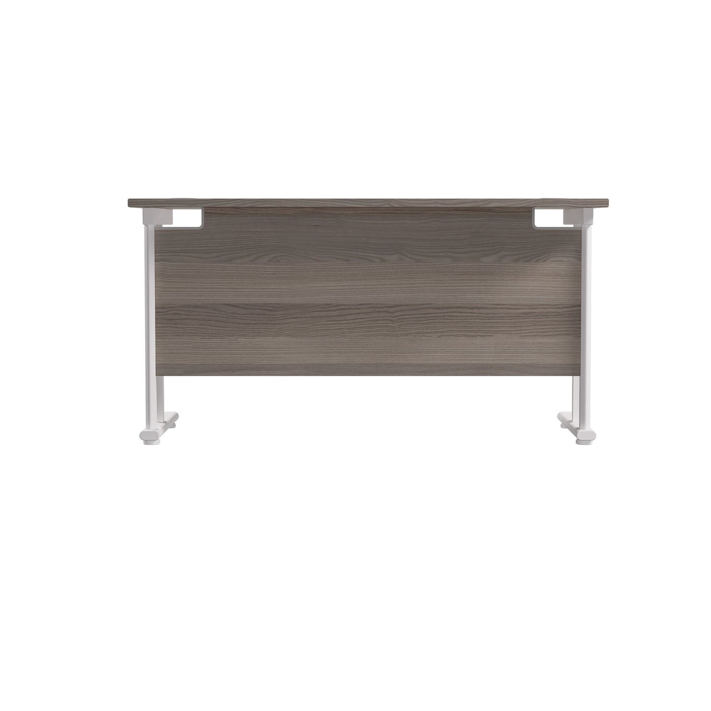 Jemini Rectangular Cantilever Desk 1400x600x730mm Grey Oak/White KF806394