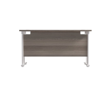 Jemini Rectangular Cantilever Desk 1400x600x730mm Grey Oak/White KF806394