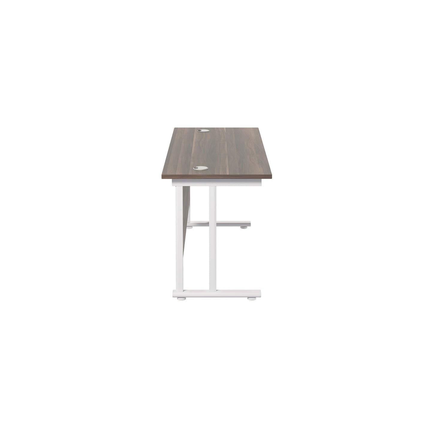 Jemini Rectangular Cantilever Desk 1400x600x730mm Dark Walnut/White KF806431