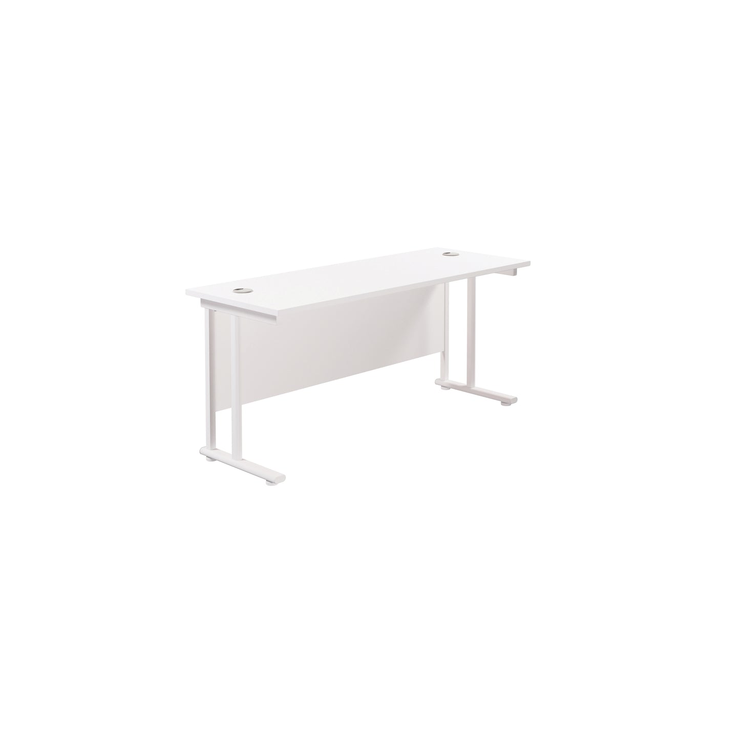 Jemini Rectangular Cantilever Desk 1600x600x730mm Grey Oak/Silver KF806455